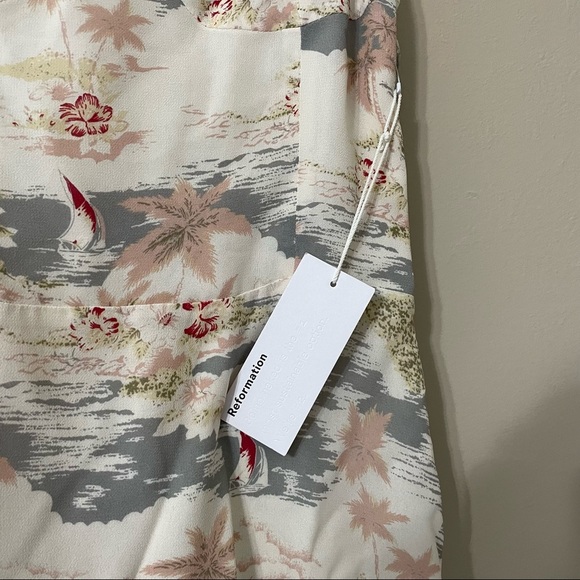 Reformation | NWT Christine Ruffle Mini Dress in Long Beach Size 12 - Picture 7 of 11